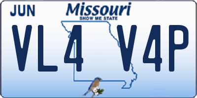 MO license plate VL4V4P