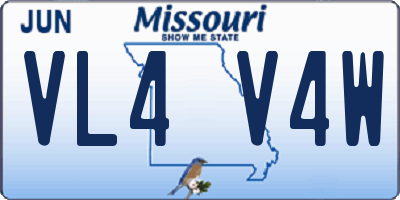 MO license plate VL4V4W
