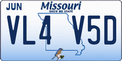 MO license plate VL4V5D