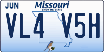 MO license plate VL4V5H