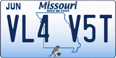 MO license plate VL4V5T