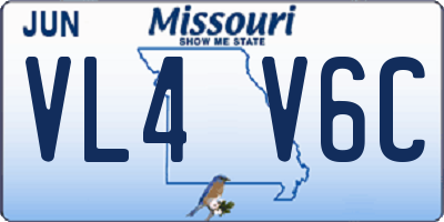 MO license plate VL4V6C