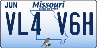 MO license plate VL4V6H