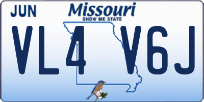 MO license plate VL4V6J