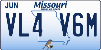 MO license plate VL4V6M