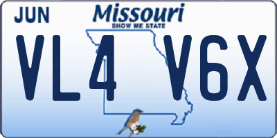 MO license plate VL4V6X