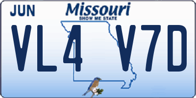 MO license plate VL4V7D