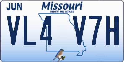 MO license plate VL4V7H