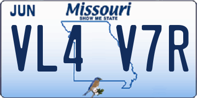 MO license plate VL4V7R
