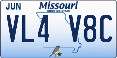 MO license plate VL4V8C