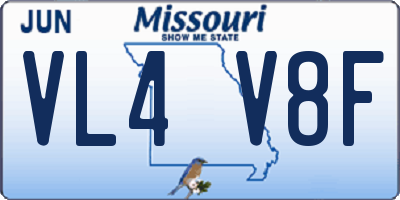 MO license plate VL4V8F