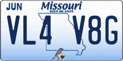 MO license plate VL4V8G