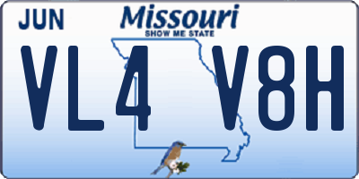 MO license plate VL4V8H