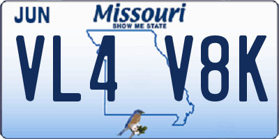MO license plate VL4V8K