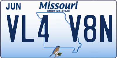MO license plate VL4V8N