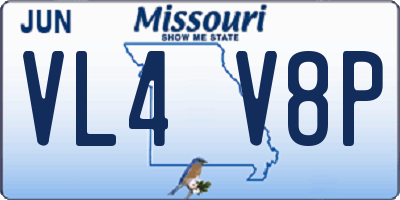 MO license plate VL4V8P