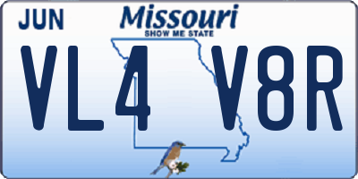 MO license plate VL4V8R