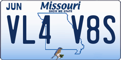 MO license plate VL4V8S