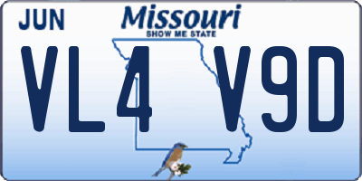 MO license plate VL4V9D
