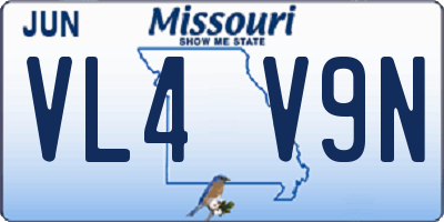 MO license plate VL4V9N