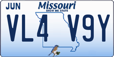 MO license plate VL4V9Y