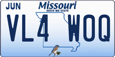 MO license plate VL4W0Q