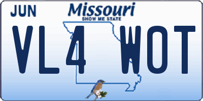 MO license plate VL4W0T