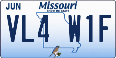 MO license plate VL4W1F