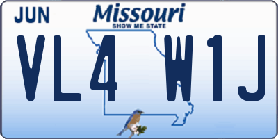 MO license plate VL4W1J