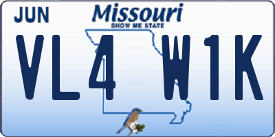 MO license plate VL4W1K