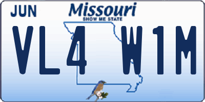 MO license plate VL4W1M
