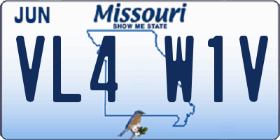 MO license plate VL4W1V