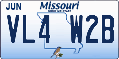 MO license plate VL4W2B