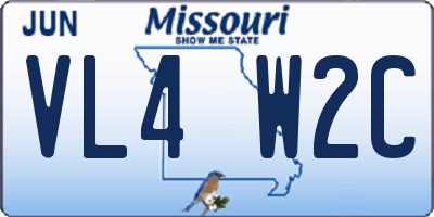 MO license plate VL4W2C