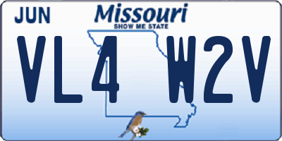 MO license plate VL4W2V
