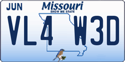MO license plate VL4W3D