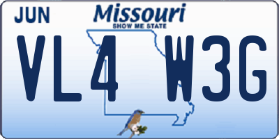 MO license plate VL4W3G