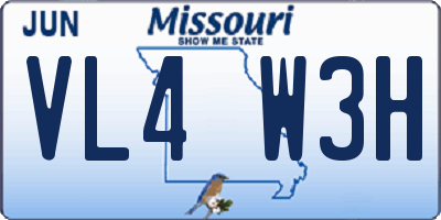 MO license plate VL4W3H