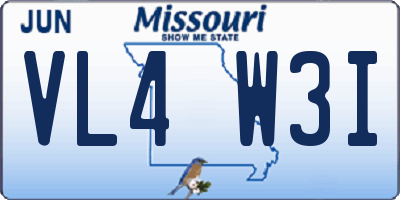 MO license plate VL4W3I