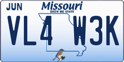 MO license plate VL4W3K