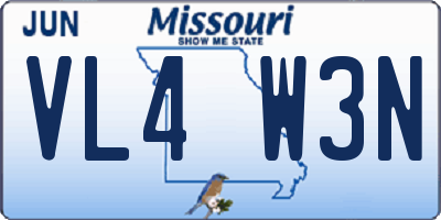 MO license plate VL4W3N