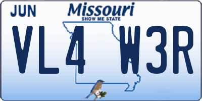 MO license plate VL4W3R