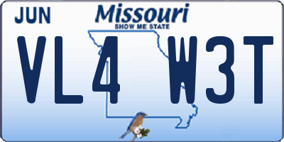 MO license plate VL4W3T