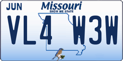 MO license plate VL4W3W