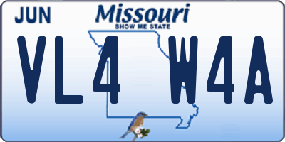 MO license plate VL4W4A