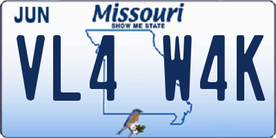 MO license plate VL4W4K