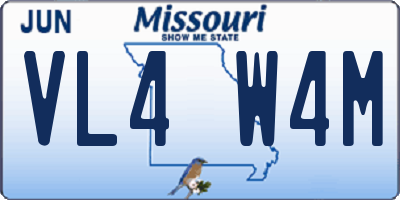 MO license plate VL4W4M