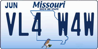 MO license plate VL4W4W