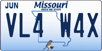MO license plate VL4W4X