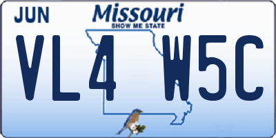 MO license plate VL4W5C